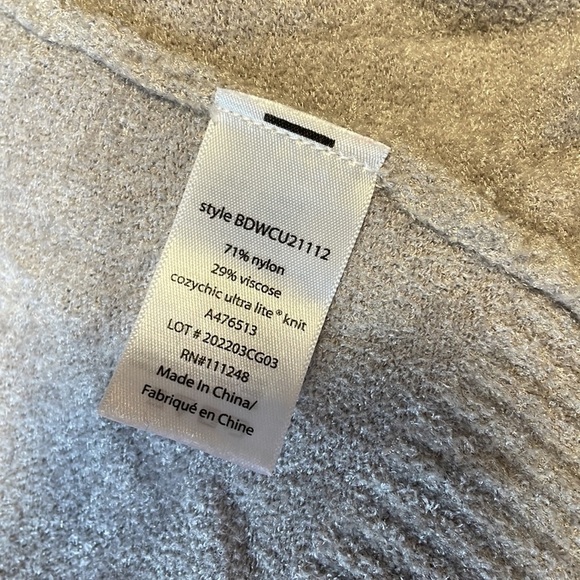 Barefoot Dreams Cardigan Cozy Chic Ultra Lite XS Gray Hood Soft Leisure Pajama - Picture 13 of 14